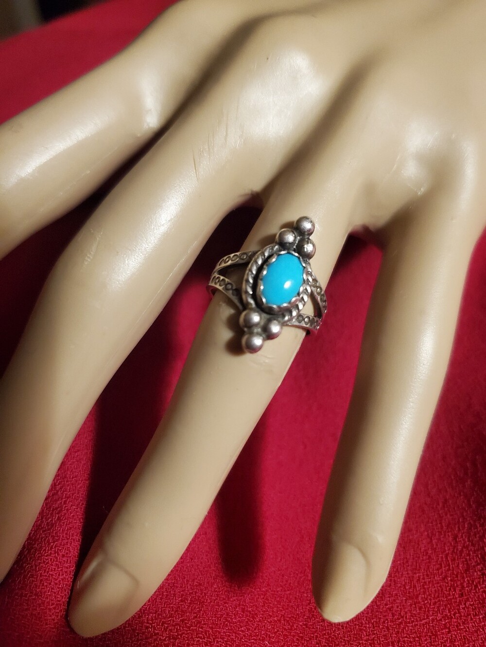 Native American Turquoise Ring Vintage Sterling Silver Size 6